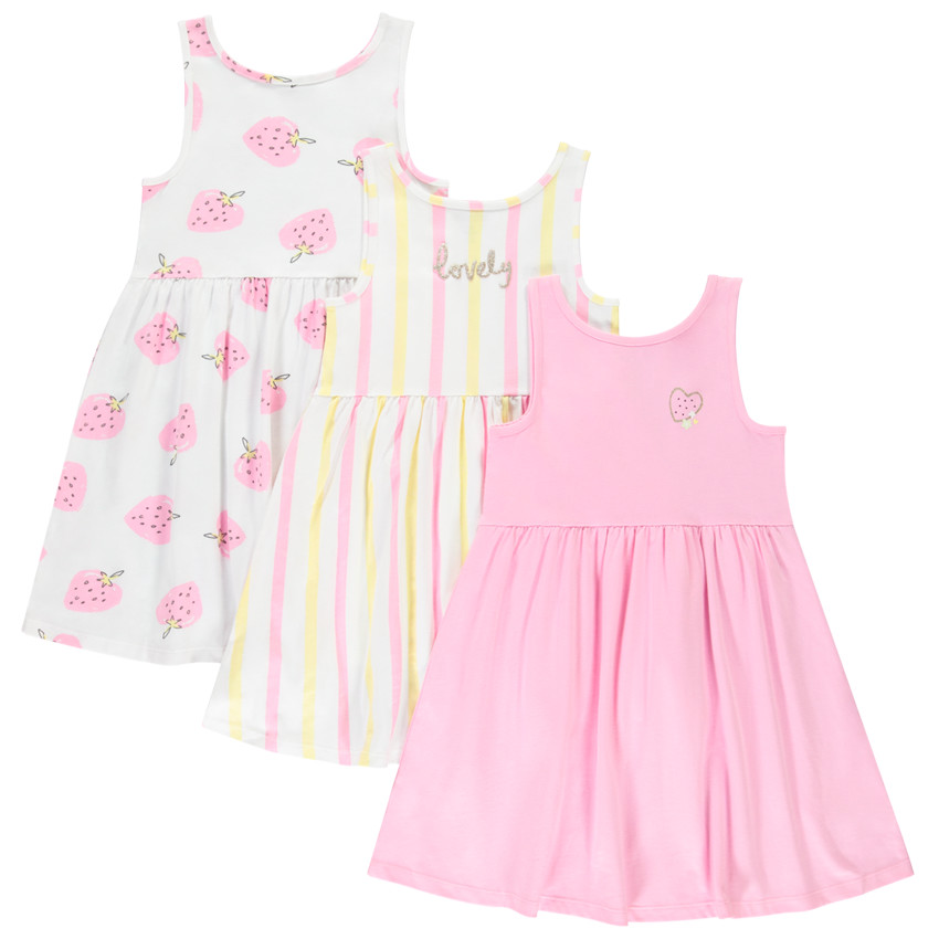 Pack de 3 vestidos sin mangas fantásticos para niña 