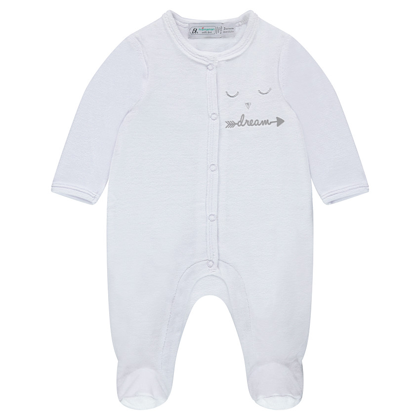 Pelele de terciopelo bordado Feather 