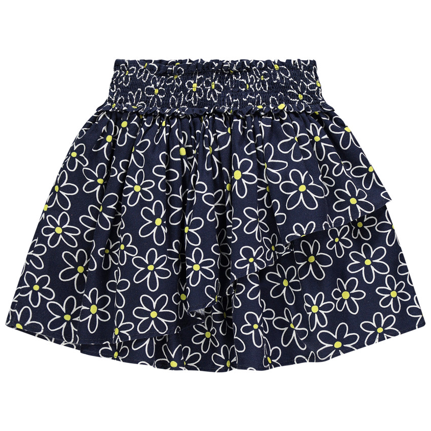 Jupe volantée à fleurs all-over 