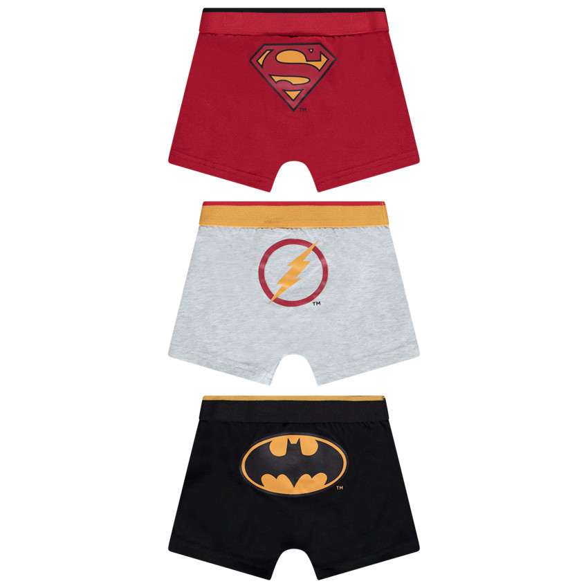 Pack de 3 bóxers con estampado de héroes de DC Comics para niño 