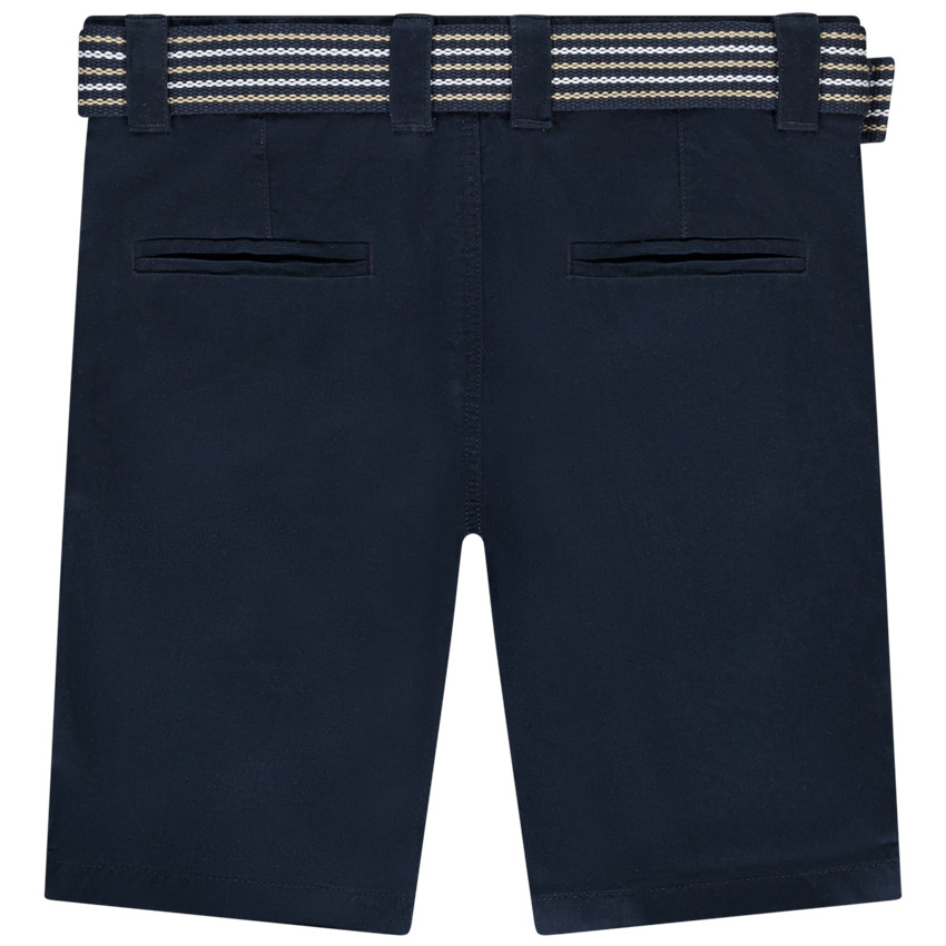 Bermudas unicolor con cinturón de fantasía para niño 