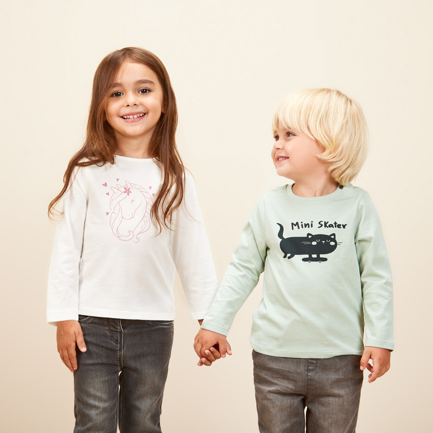 Camiseta de manga larga de jersey para bebé niña 