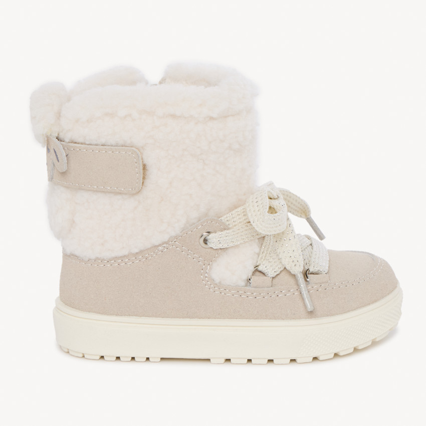 Botines estilo après-ski con cuello de pelo sintético para bebé niña 