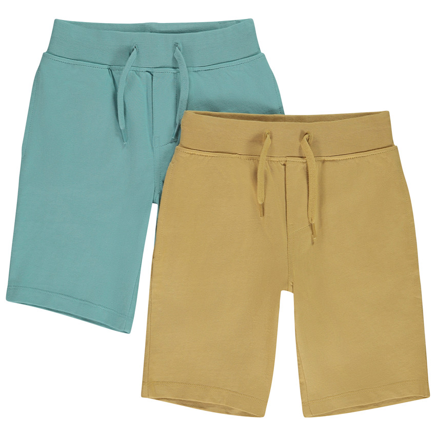 Pack de 2 bermudas lisas para niño 