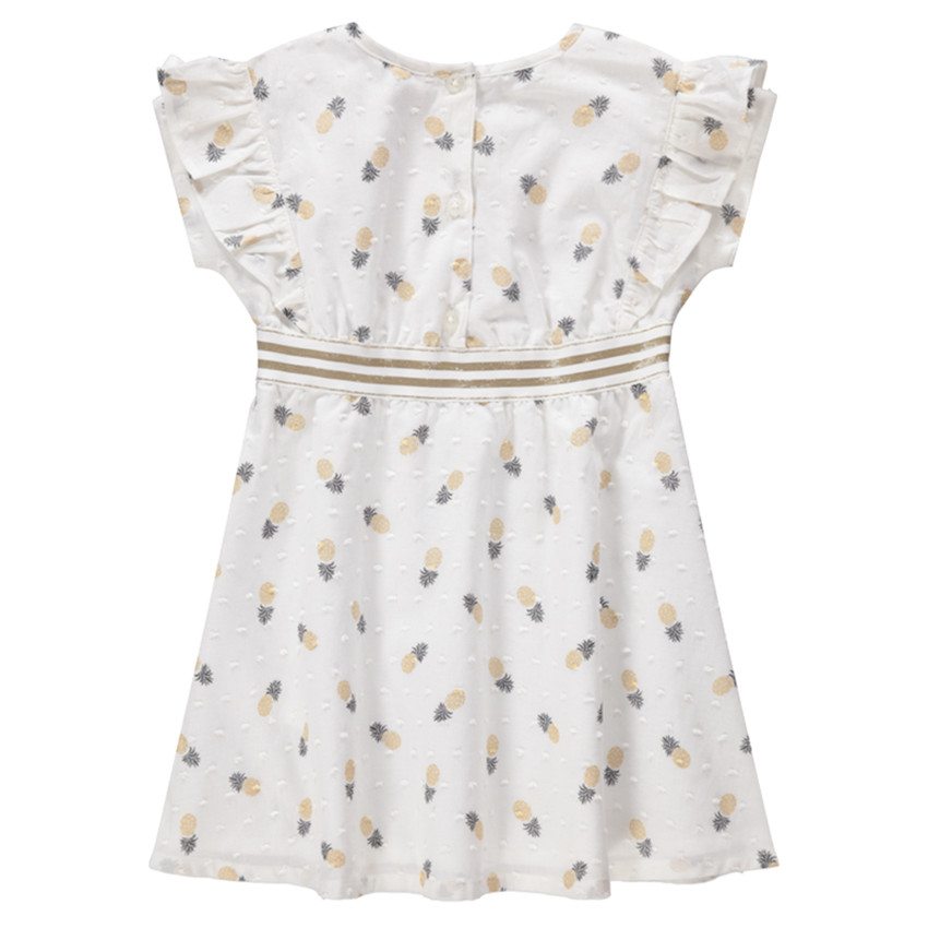 Vestido de manga corta con volantes y estampado de piñas  Additional Vestido de manga corta con volantes y estampado de piñas