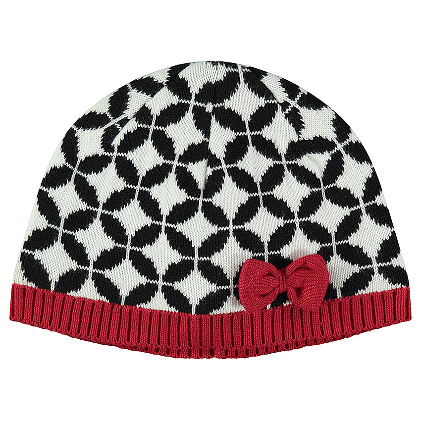 Vestido de punto con estampado de jacquard y lazo de fantasía 