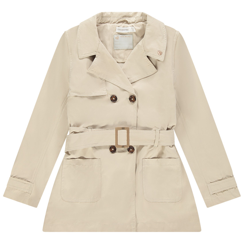 Trench forro jersey y cinturón 