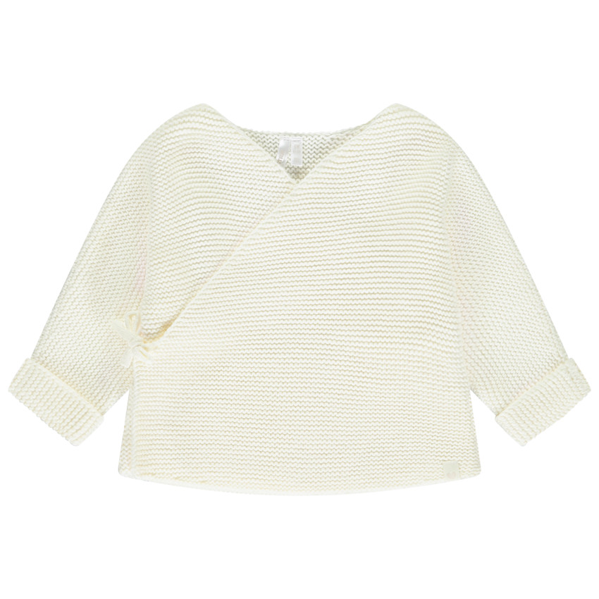 Chaleco de punto efecto cruzado para bebé niña 