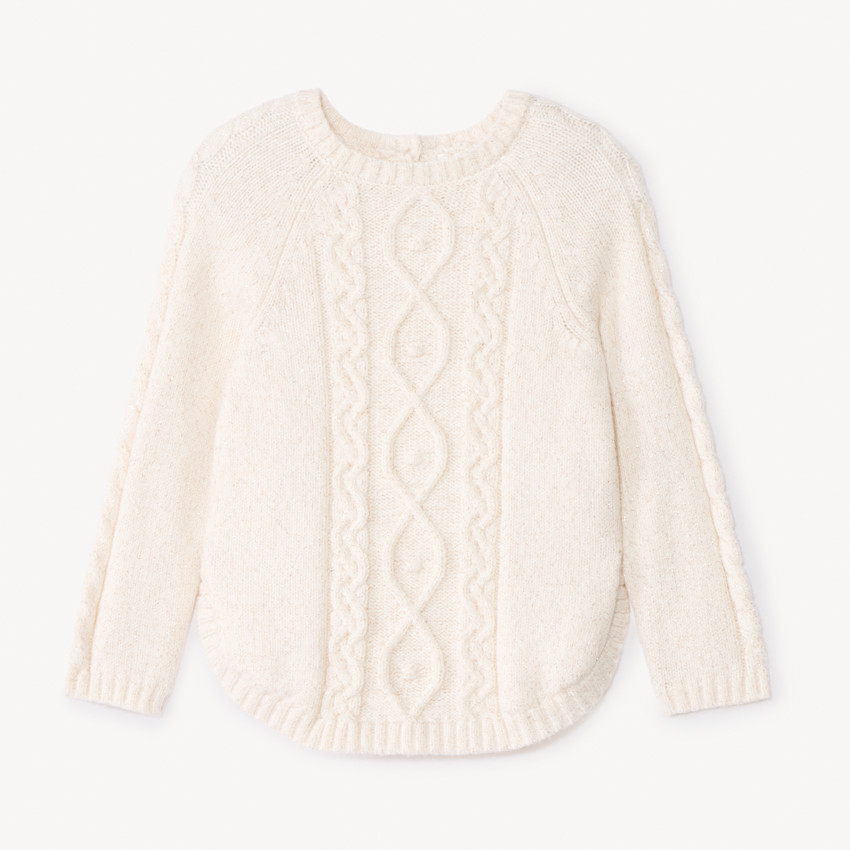 Poncho de punto liso para bebé niña 