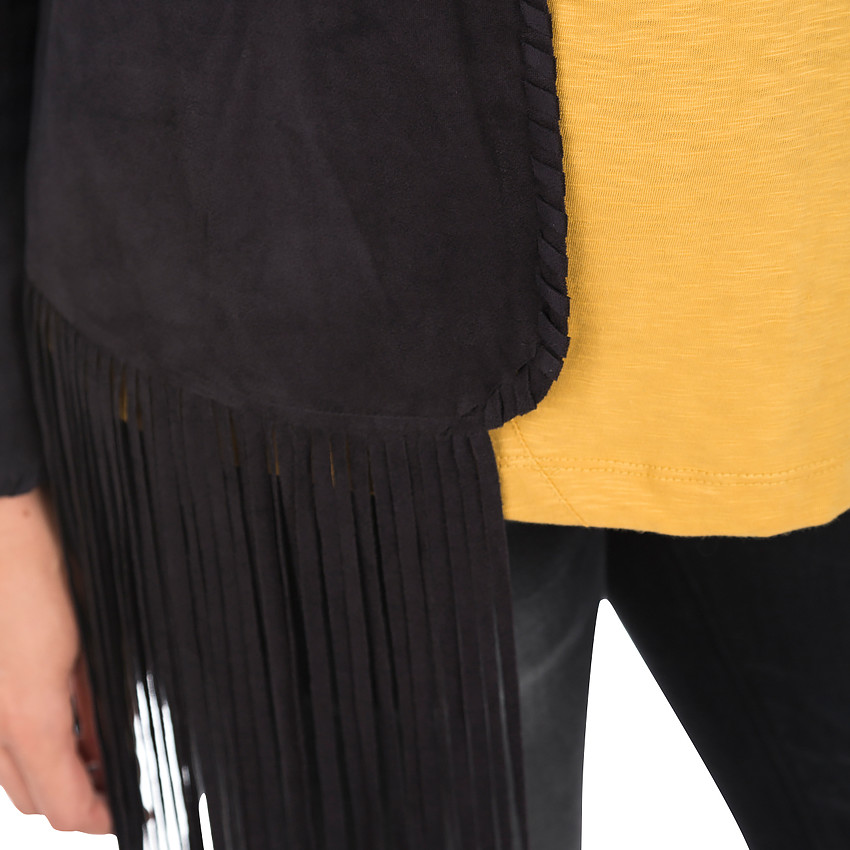 Gilet de embarazo imitación ante con flecos 