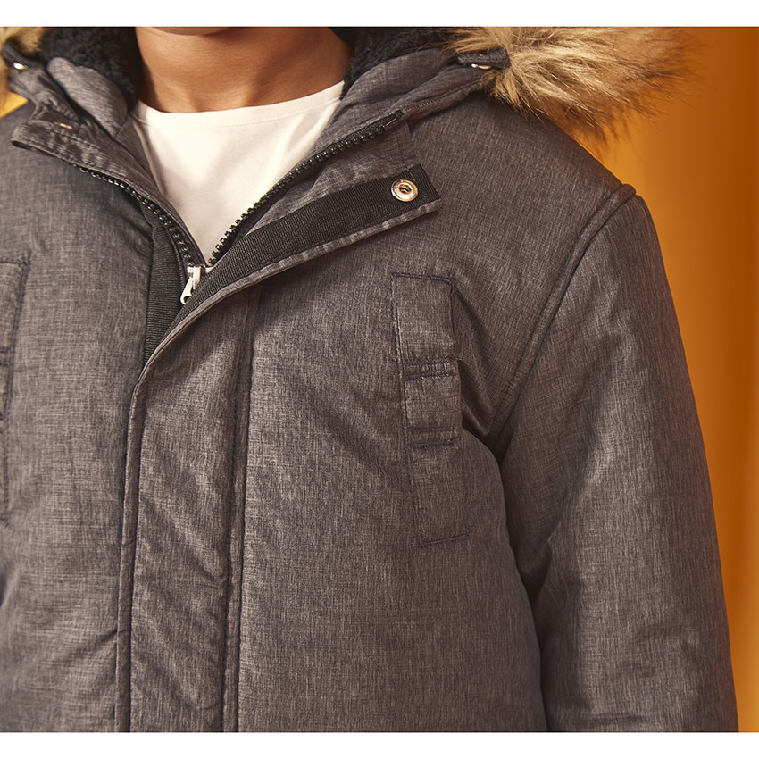 Parka grand froid déperlante à capuche en polyamide pour garçon 