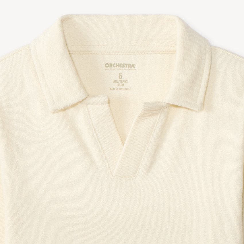 Polo de manga larga liso para niño 