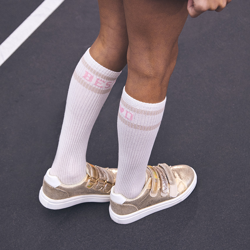 Pack de 3 pares de calcetines altos acanalados para niña 