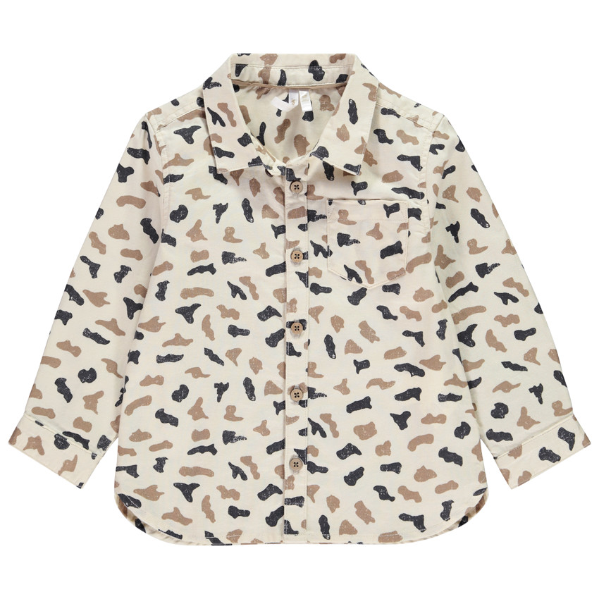 Camisa de manga larga estampada moteada para bebé niño 