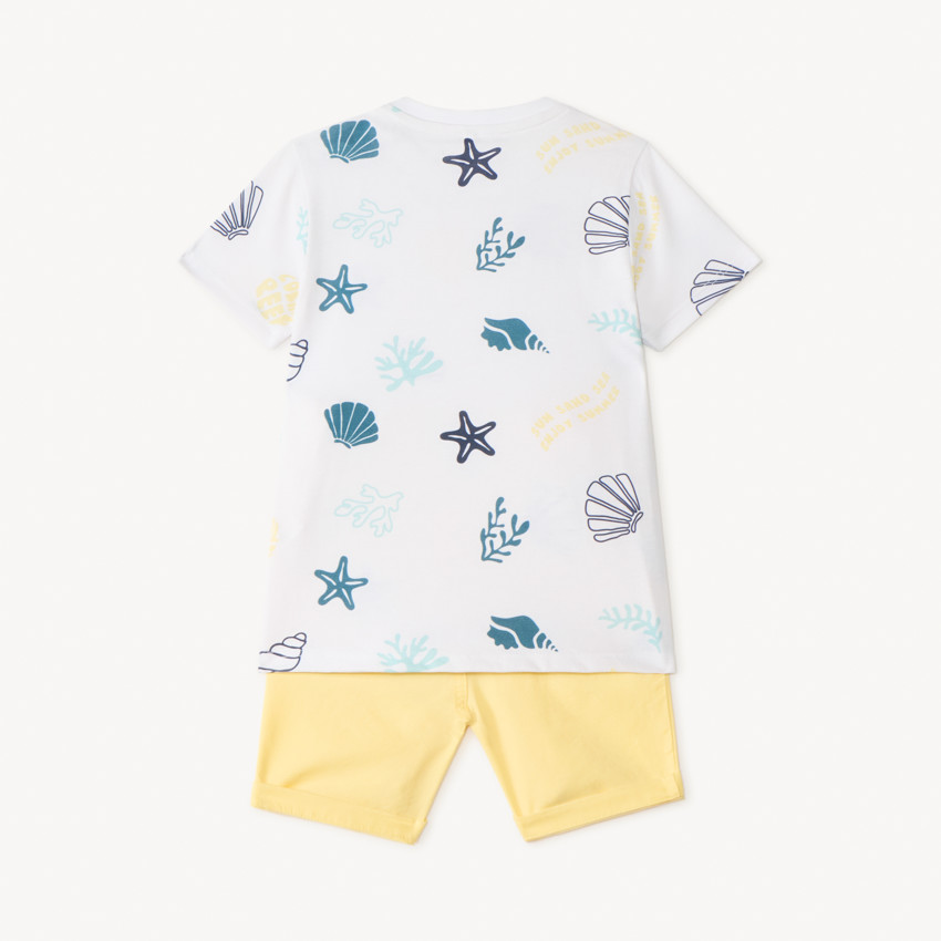 Conjunto corto de 2 piezas, camiseta y bermudas para bebé niño. 