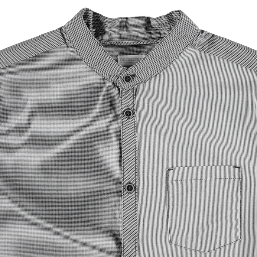 Junior - Chemise manches longues à fines rayures all-over 