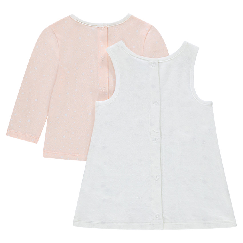 Conjunto vestido sin mangas y camiseta con estampado ©Smiley Baby 