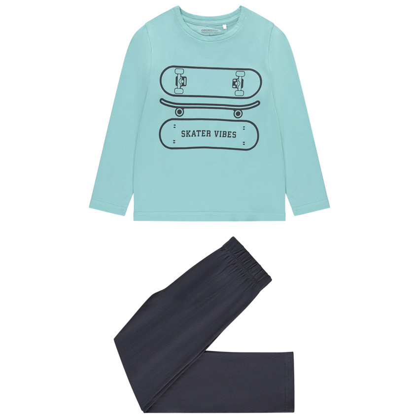 Set de 2 piezas de pelele con estampado de skate para niño 