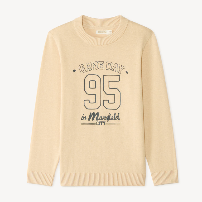 Suéter de niño de manga larga en tricot con estampado divertido 