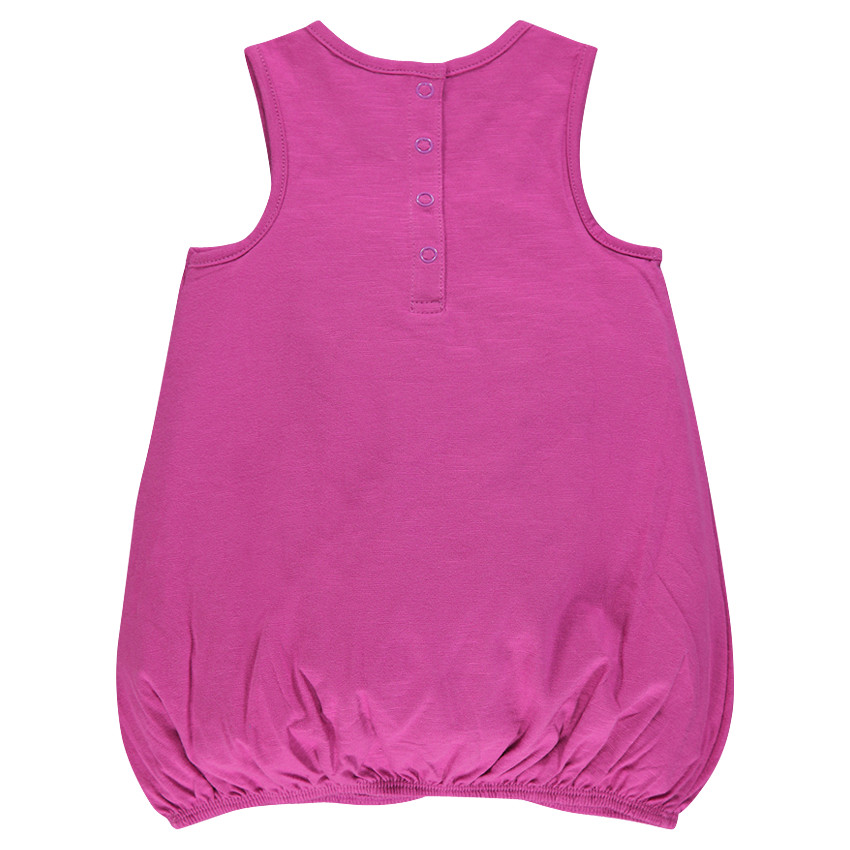 Vestido sin mangas forma abombada estampado fantasía 