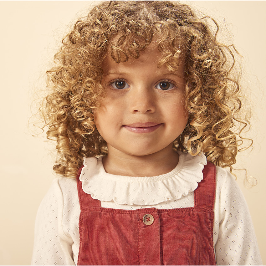 Camiseta de manga larga de punto calado para bebé niña 