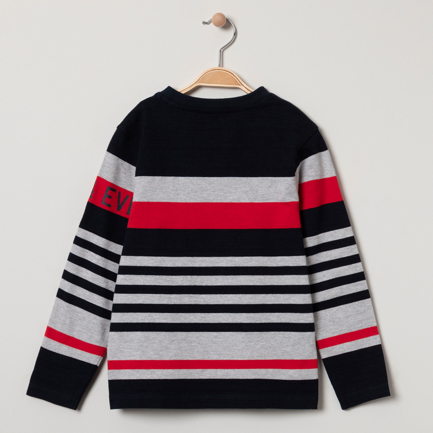 Camiseta de manga larga de jersey con raya 