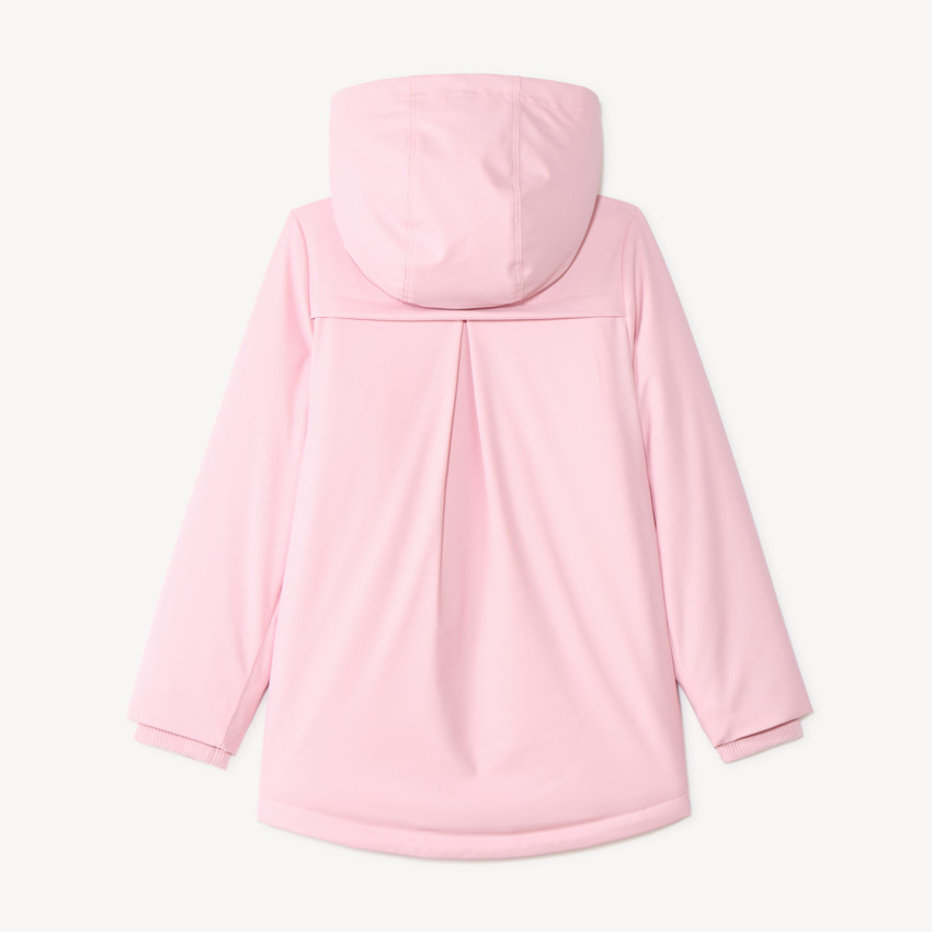 Parka impermeable niña con capucha y cremallera, lisa. 