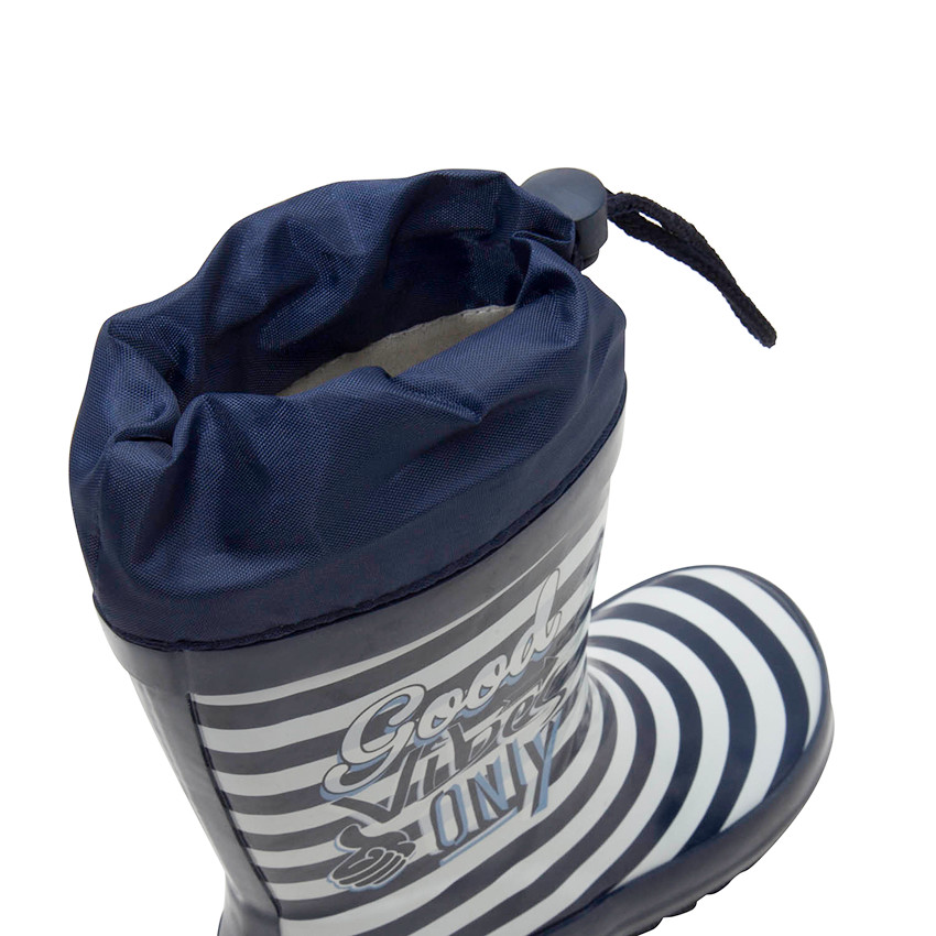 Botas de agua a rayas de caucho con cuello impermeable de la 24 a la 27 