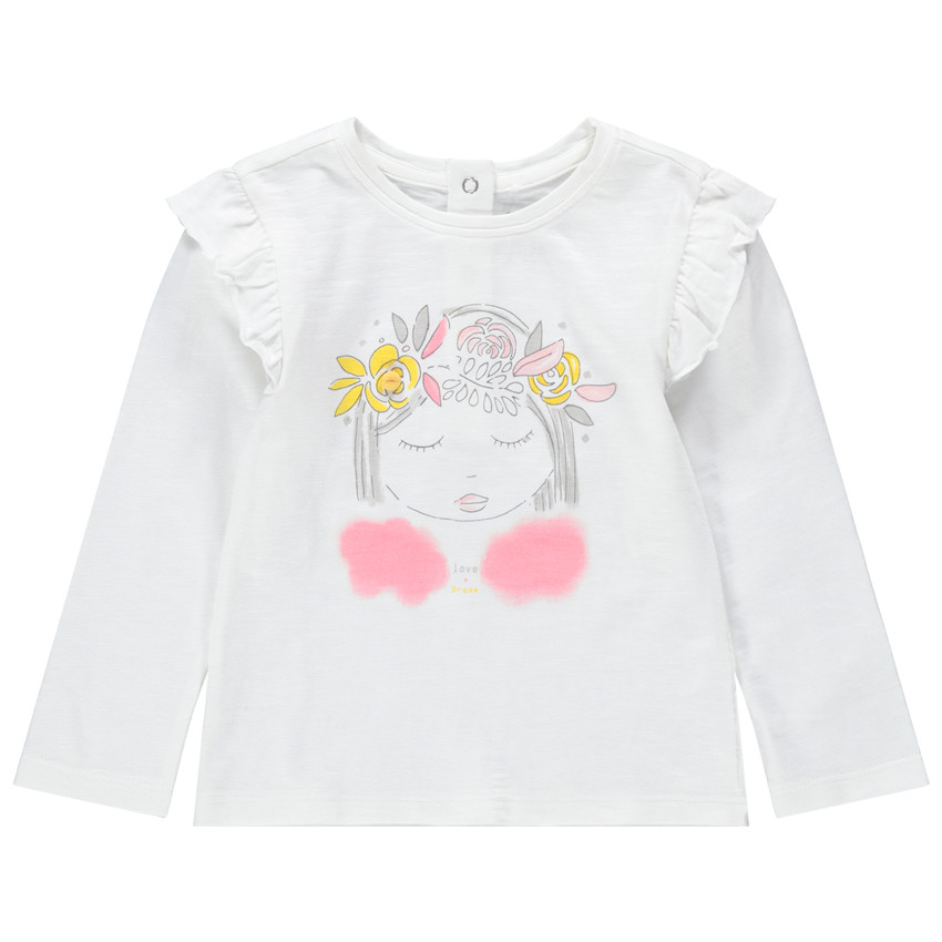 Camiseta de punto de manga larga con muñeca estampada 