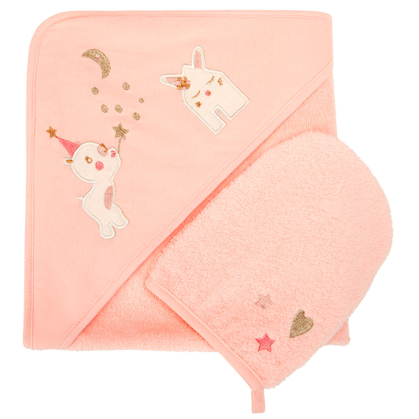 Conjunto de baño con capa y guante de toalla Little Princess 