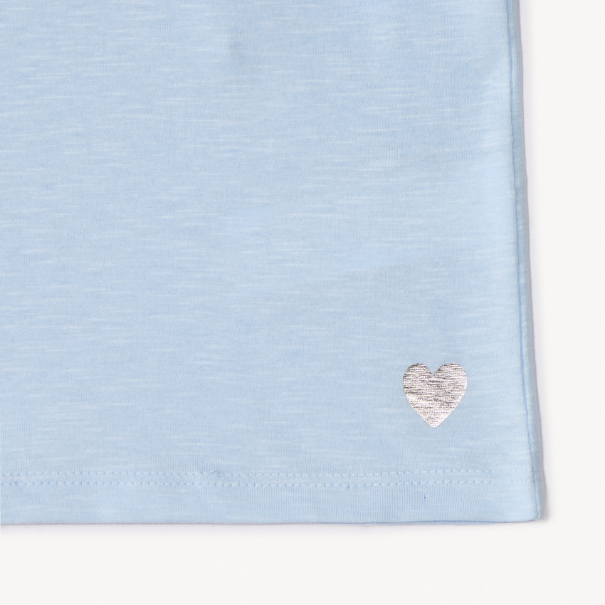 Pack de 3 camisetas de manga corta con estampado de corazones para niña 