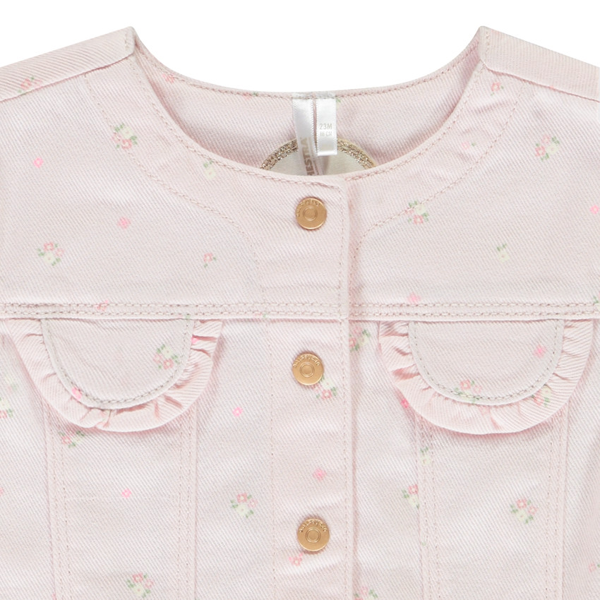 Chaqueta de mezclilla con estampado floral para bebé niña 