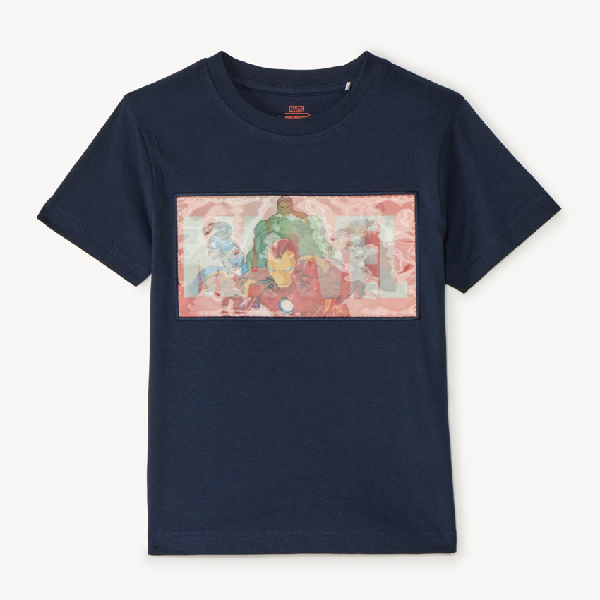 Camiseta de manga corta con impresión lenticular de Avengers Marvel para niño 