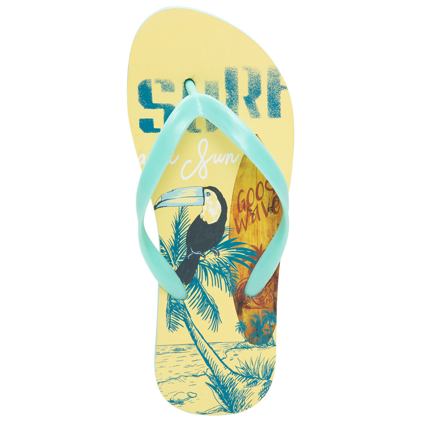 Chanclas estampado tucán y surf para niño 