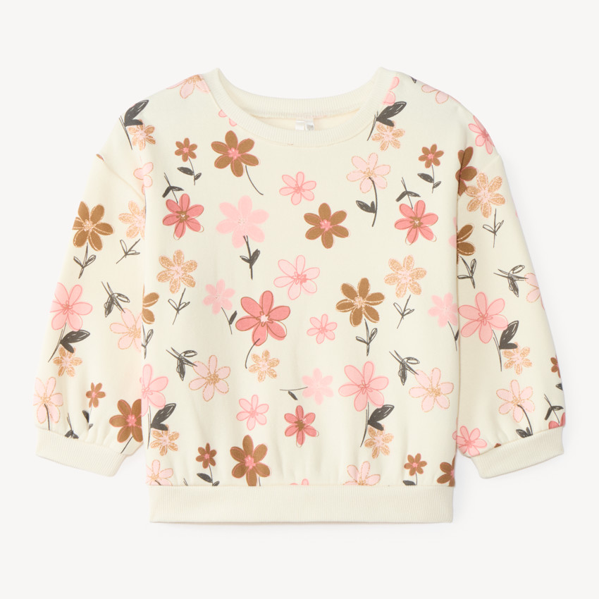 Sudadera de felpa oversize para bebé niña con estampado divertido. 