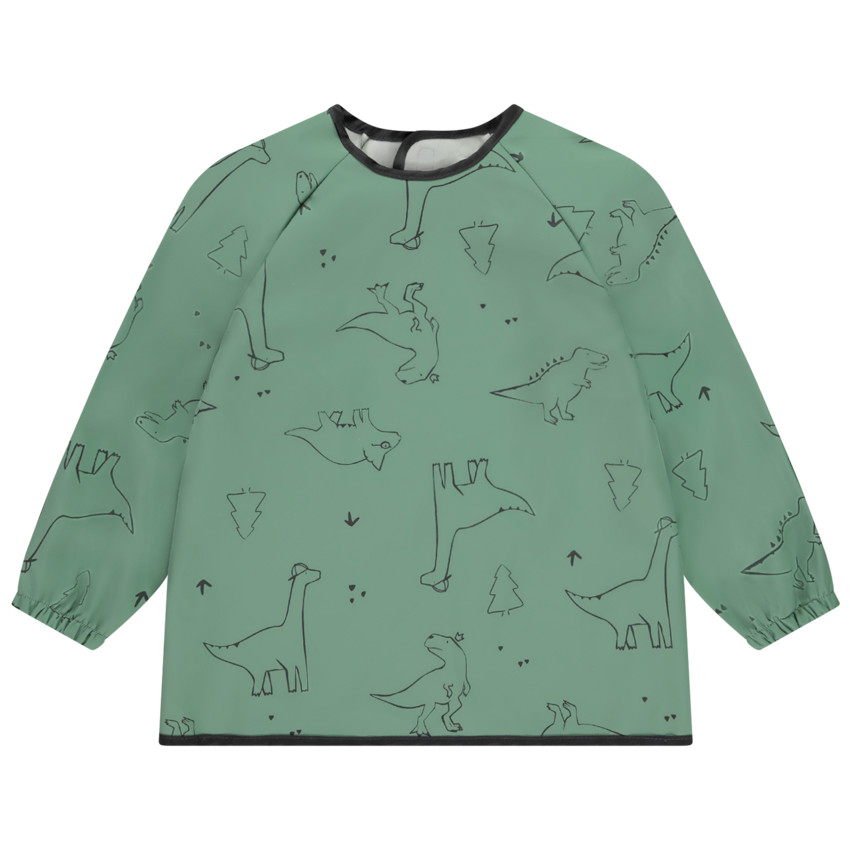 Delantal de manga larga estampado de dinosaurios para niño 