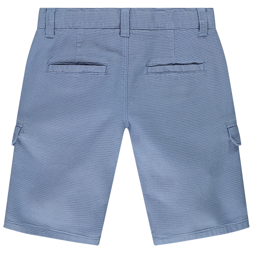 Bermuda court effet nid d'abeille bleu pour garçon 