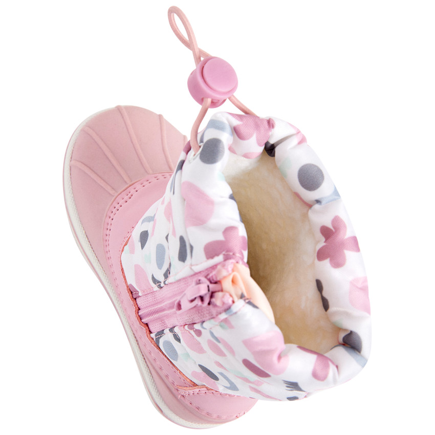 Pelele rosa estampado arty con cordón ajustable para bebé niña 