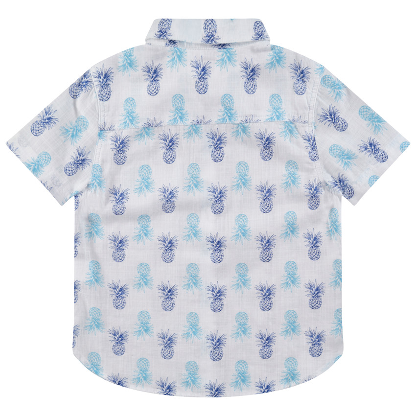 Camisa de manga corta con piñas estampadas all over  Additional Camisa de manga corta con piñas estampadas all over