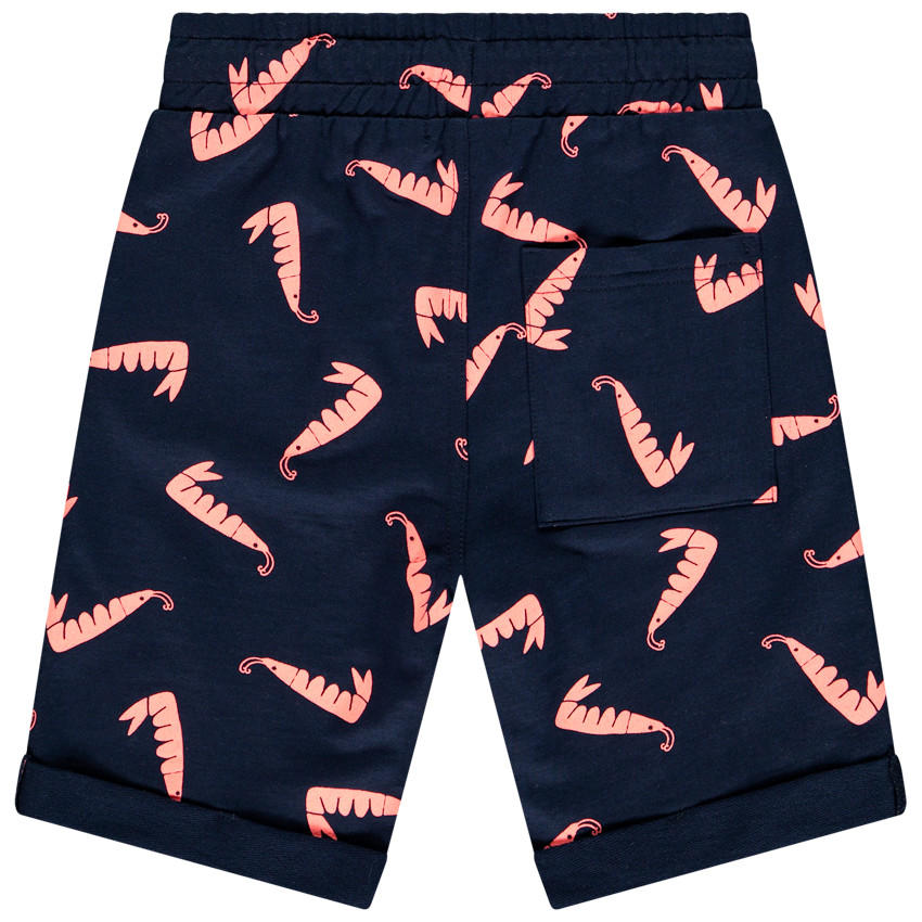 Bermuda estampada de camarones flúor para niño 
