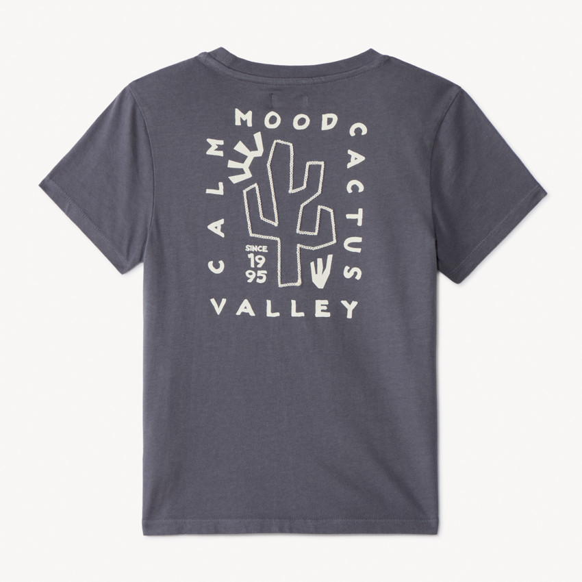 Camiseta de manga corta bordada con cactus para niño 