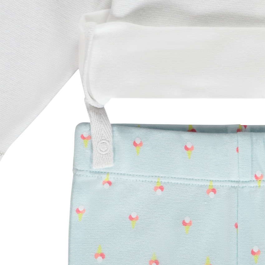 Set pijama 2 piezas puff print helado con purpurina para bebé niña 