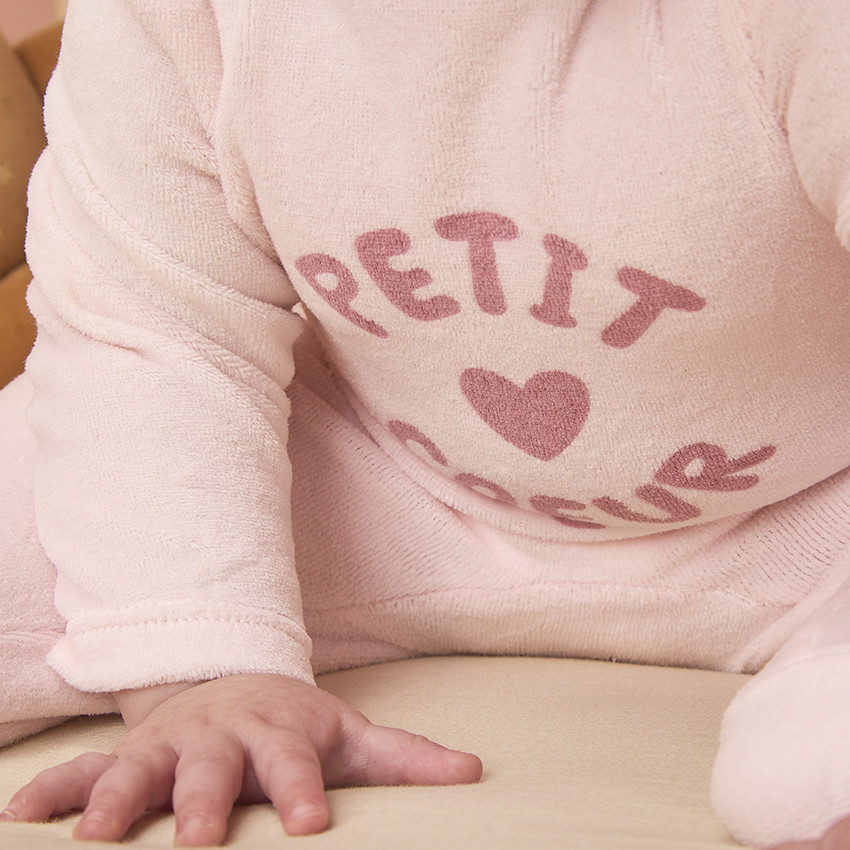 Pelele de terciopelo con estampado fantasía para bebé niña 