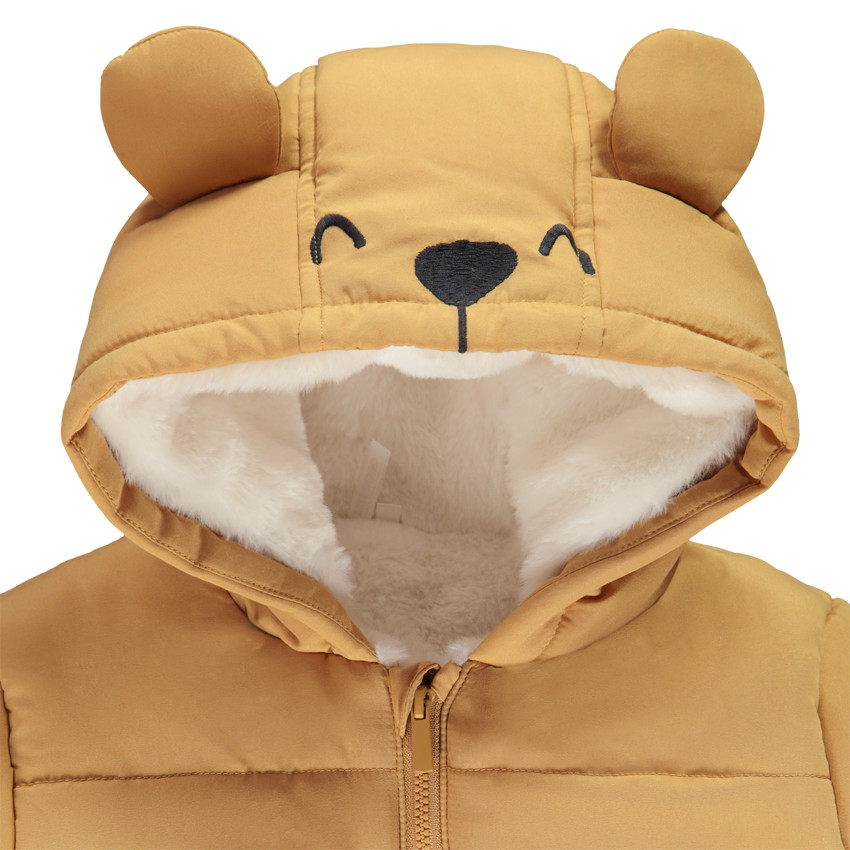 Buzo ourson bicolor para bebé con acabados diferentes según la edad 