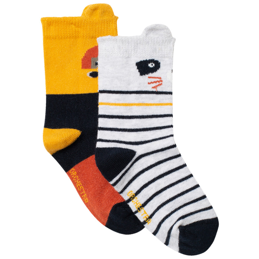 Pack de 2 pares de calcetines motivo  animales 