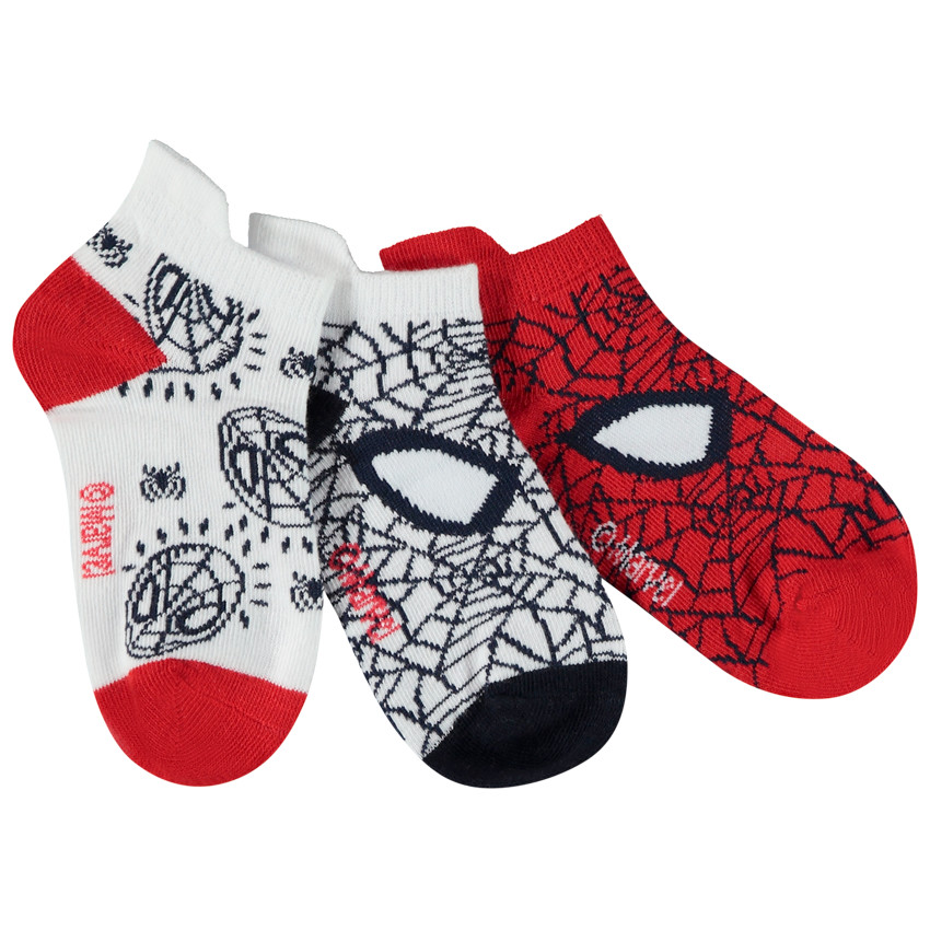Pack de 3 pares de calcetines cortos Spider-Man Marvel para niño 