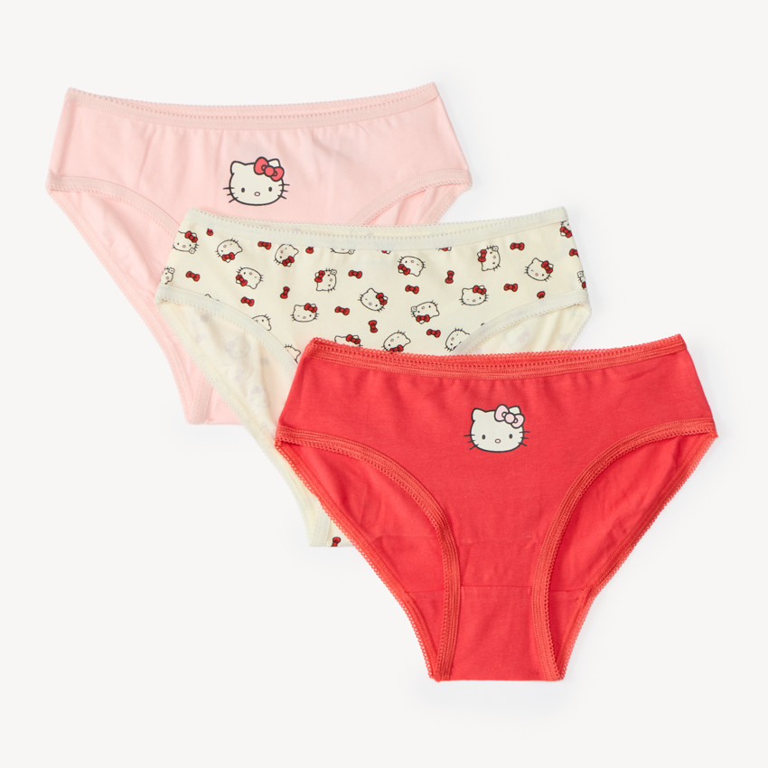Pack de 3 braguitas niña con estampado de Hello Kitty 
