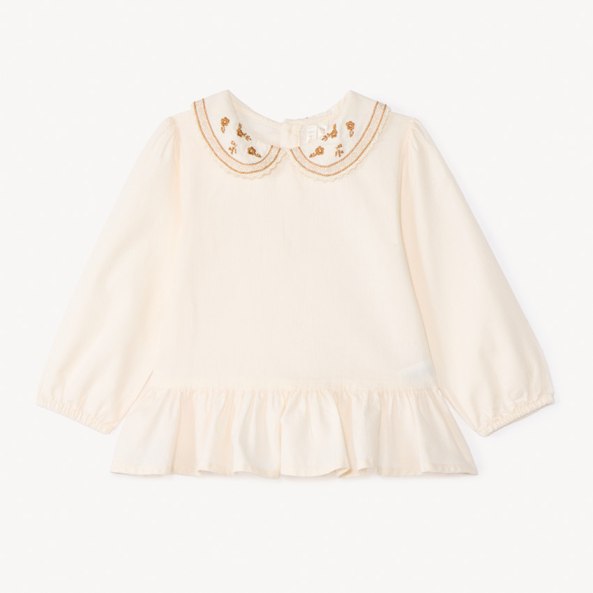 Túnica de cuello Peter Pan bordado para bebé niña 