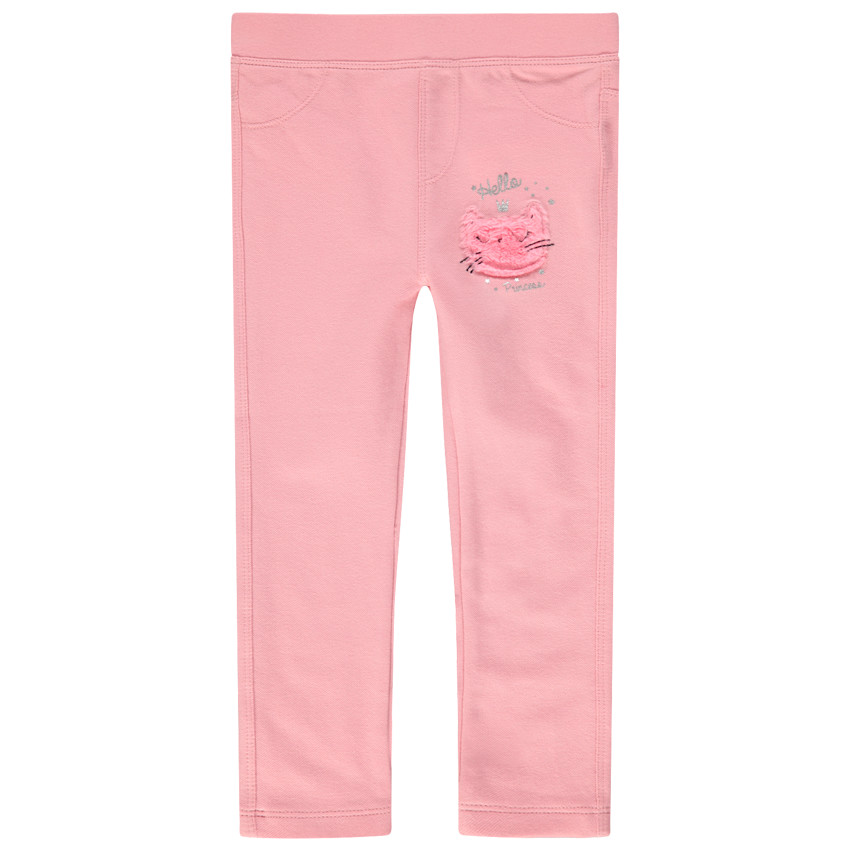 Jeggings rosas lisos con un gato de borreguillo  Additional Jeggings rosas lisos con un gato de borreguillo