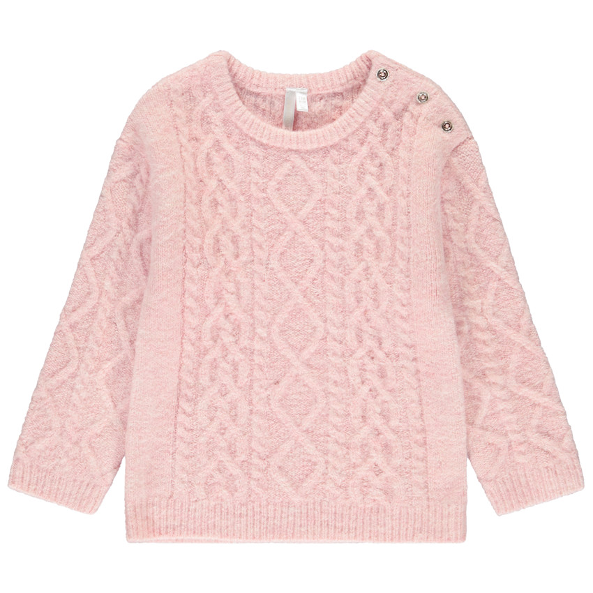 Suéter de manga larga efecto torsionado para niña. 
